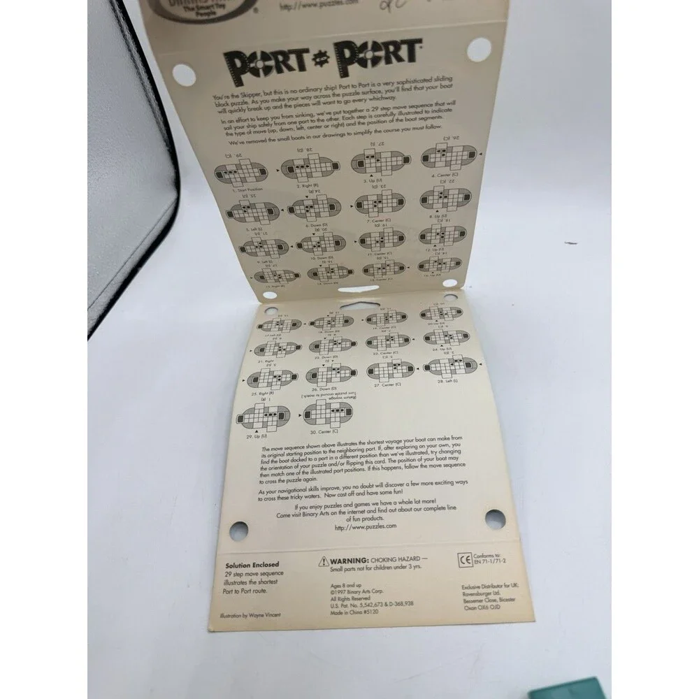 1997 Port to Port Brain Teaser Skill Puzzle by Binary Arts